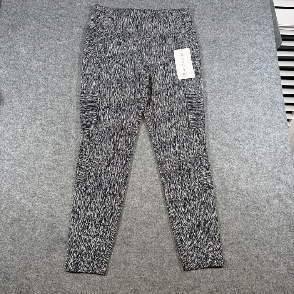 Athleta Leggings Womens Medium Gray Delancey Textured Moto Tight Ankle Yoga